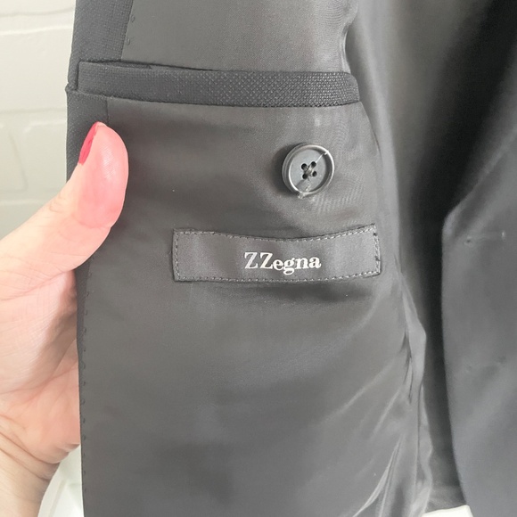 Ermenegildo Z Zegna Men’s suit Blazer Pants Wool Black Formal Designer Sz 52L - Picture 6 of 16